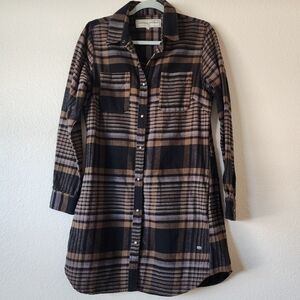 Farmers Market Iceland Plaid Shirt Dress M